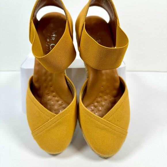 Mr. Cat Mustard Espadrille Wedge Sandals | Women’s Size 6 | Closed Toe + Cushion - Picture 6 of 13